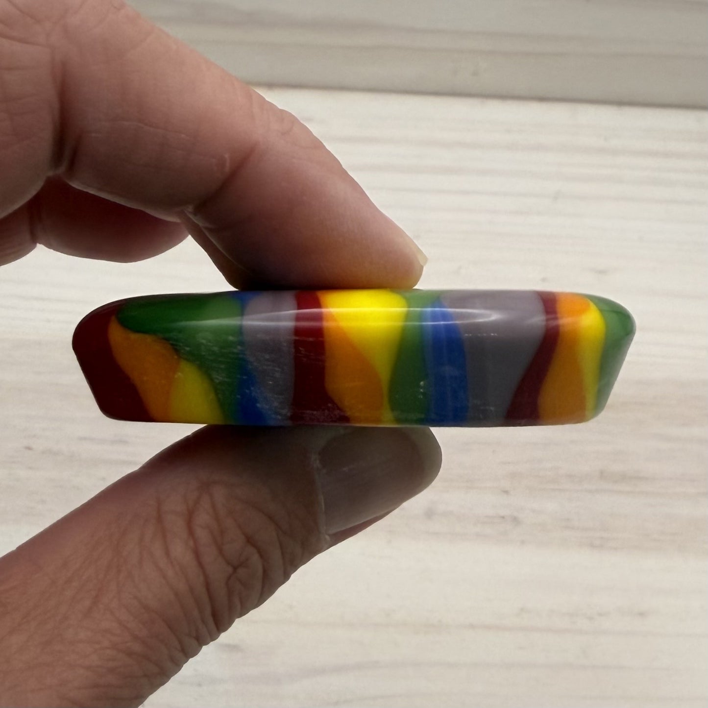 Rainbow Fused Glass Heart Keepsake – Small Decorative Paperweight