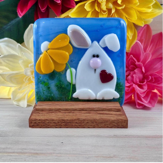 4 Inch Oak Wood Display Stand: Stained Glass & Suncatcher Holder