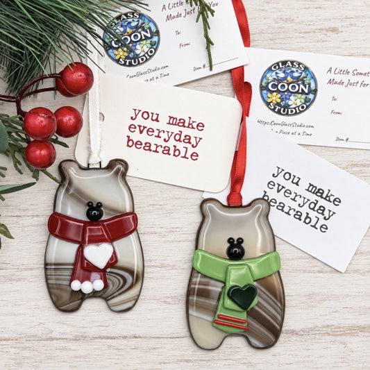 Fused Glass Bear & Baby Bear Ornament Patterns PDF | Digital Download