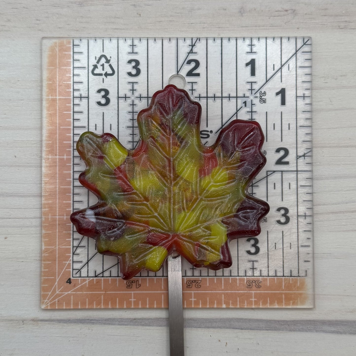 Fused Glass Maple Leaf Garden Stake – Fall Plant Decoration