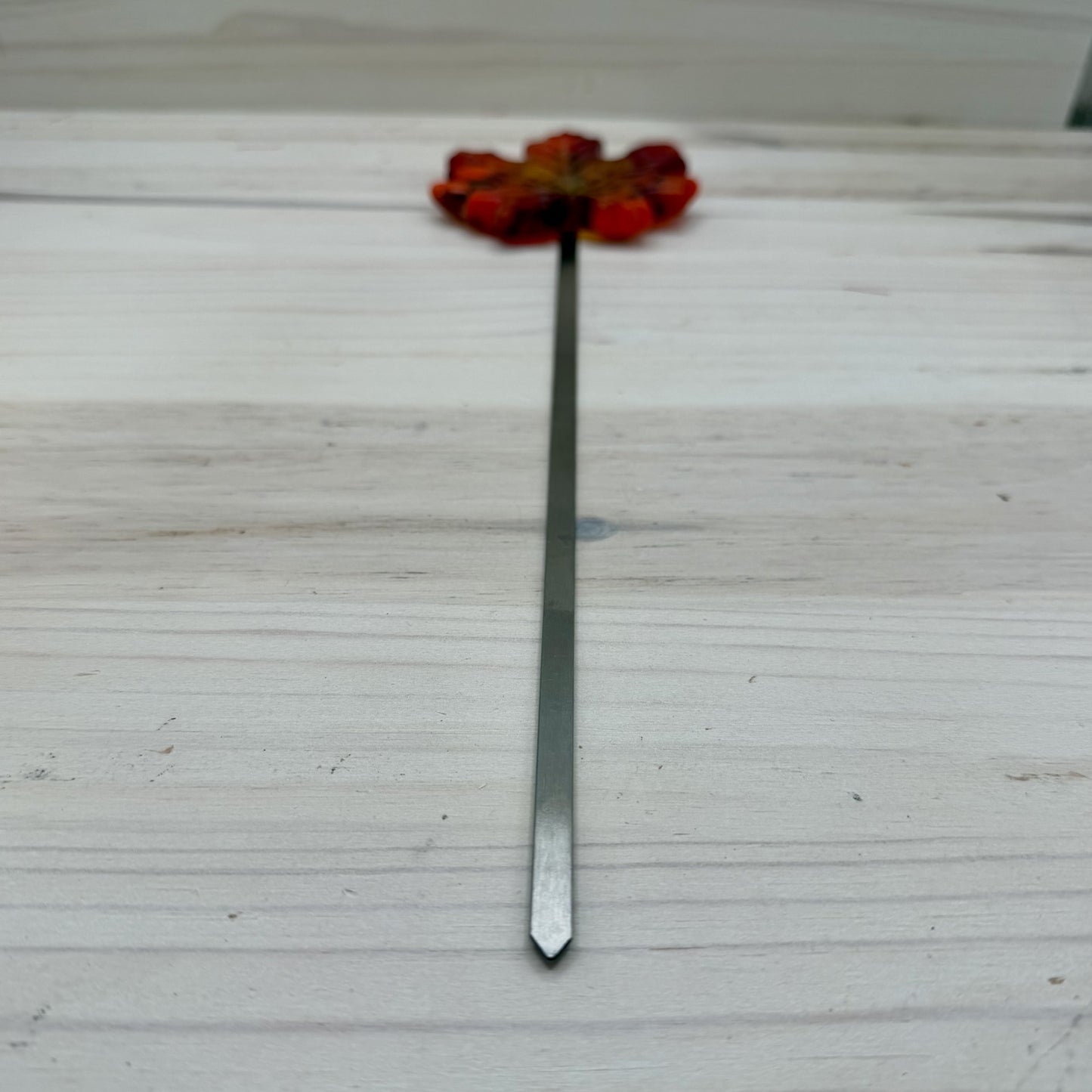 Fused Glass Maple Leaf Garden Stake
