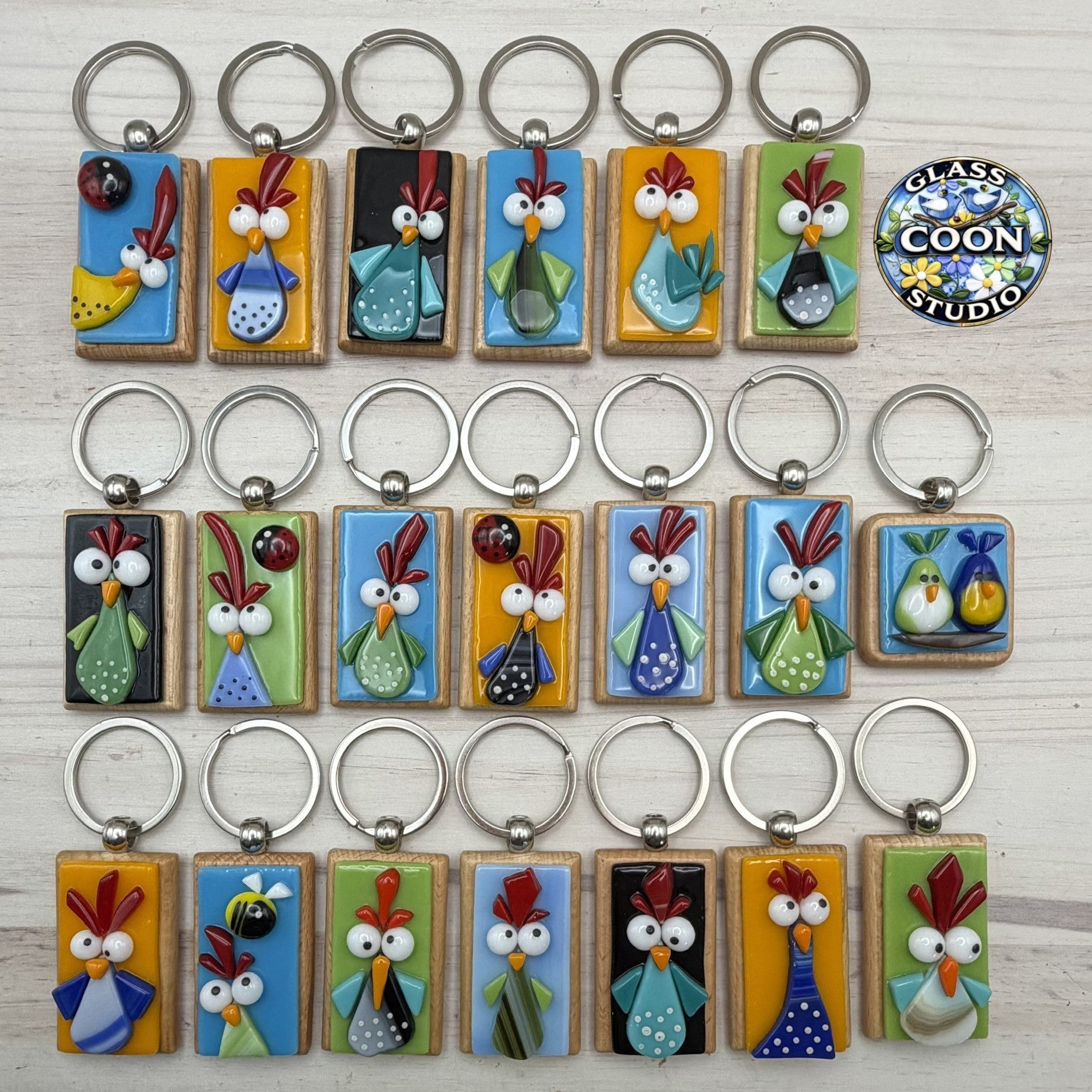 Keychain Design Glass Fused Glass Keychains – Coon Glass Studio