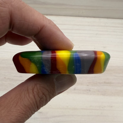Rainbow Fused Glass Heart Keepsake – Small Decorative Paperweight