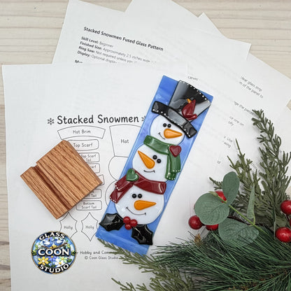 Stacked Snowmen Fused Glass Pattern PDF – Beginner Digital Download