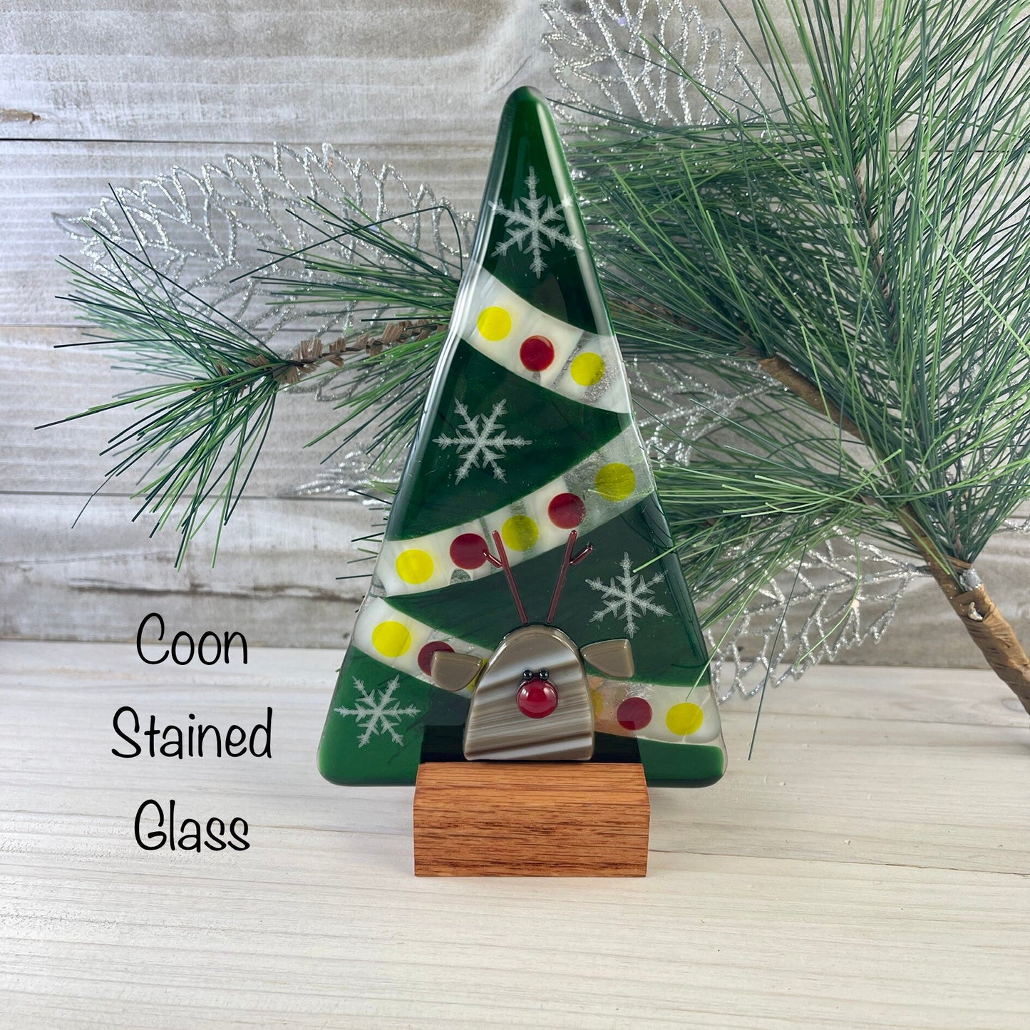 2 Inch Wide Handmade Solid Oak Display Stand: Fused Glass, Suncatchers