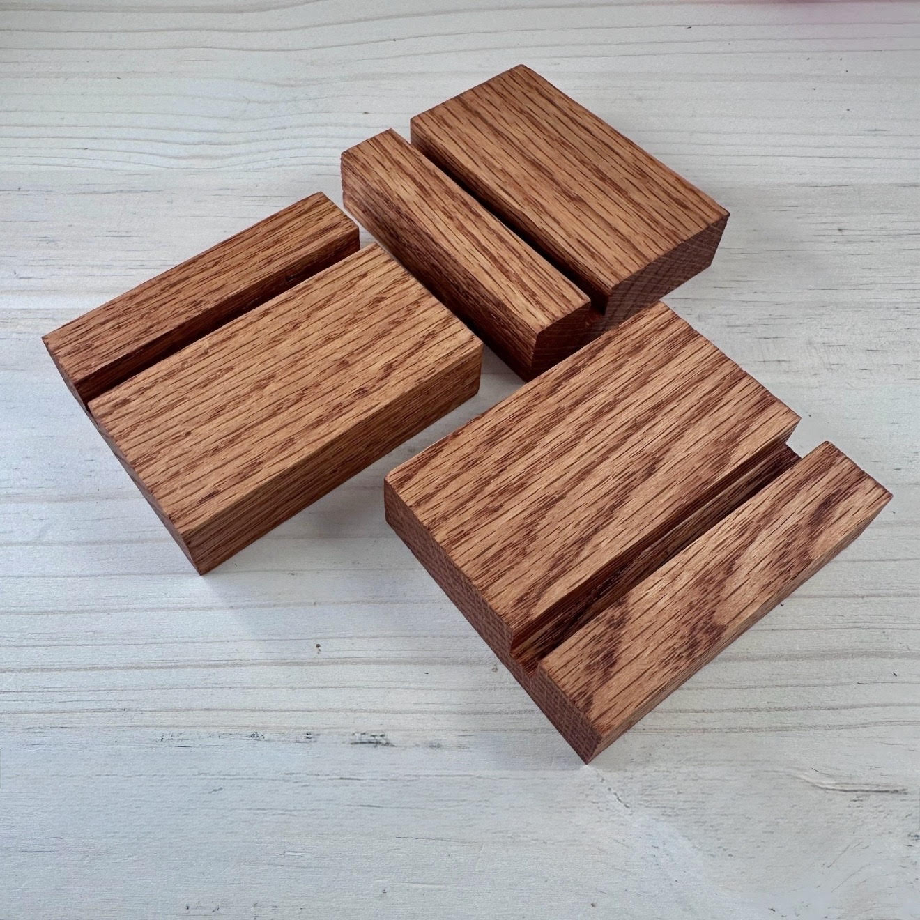 3 Inch Wide Handmade Solid Oak Display Stand: Fused Glass & Art