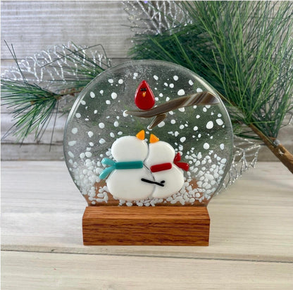 3 Inch Wide Handmade Solid Oak Display Stand: Fused Glass & Art