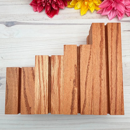 4 Inch Oak Wood Display Stand: Fused and Stained Glass