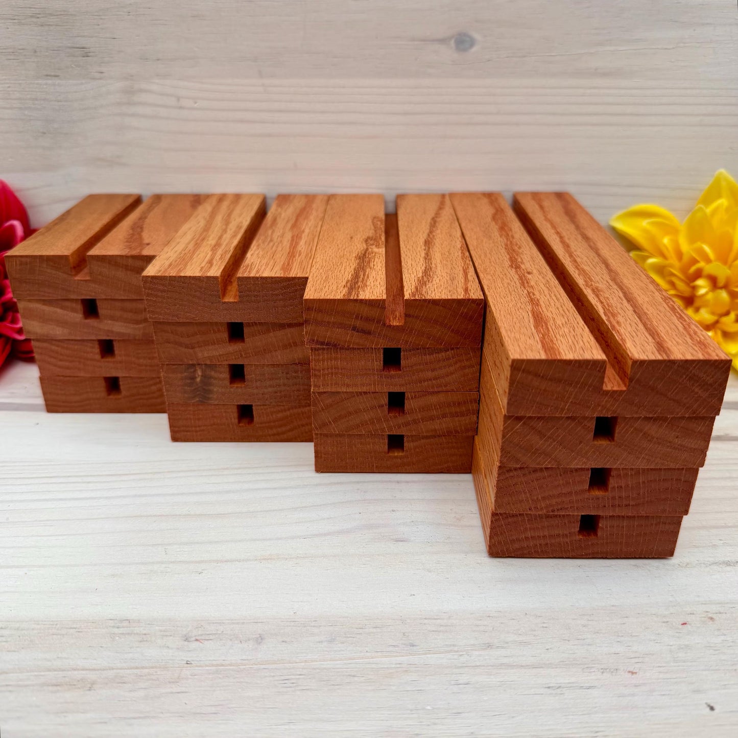 6 Inch Oak Wood Display Stand: Fused and Stained Glass Display