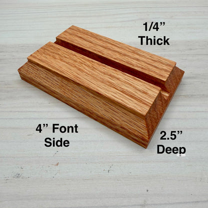4 Inch Oak Wood Display Stand: Stained Glass & Suncatcher Holder