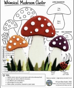 Whimsical Mushroom Cluster Fused Glass Pattern | Digital PDF Download