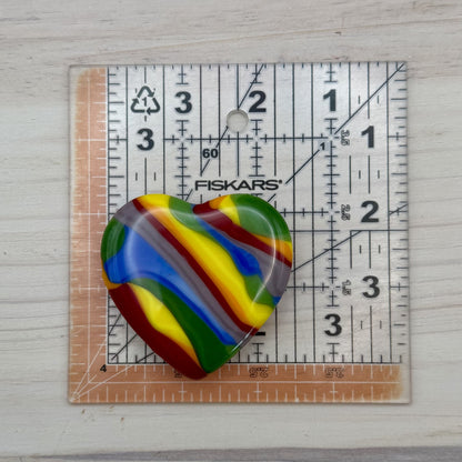 Rainbow Fused Glass Heart Keepsake – Small Decorative Paperweight