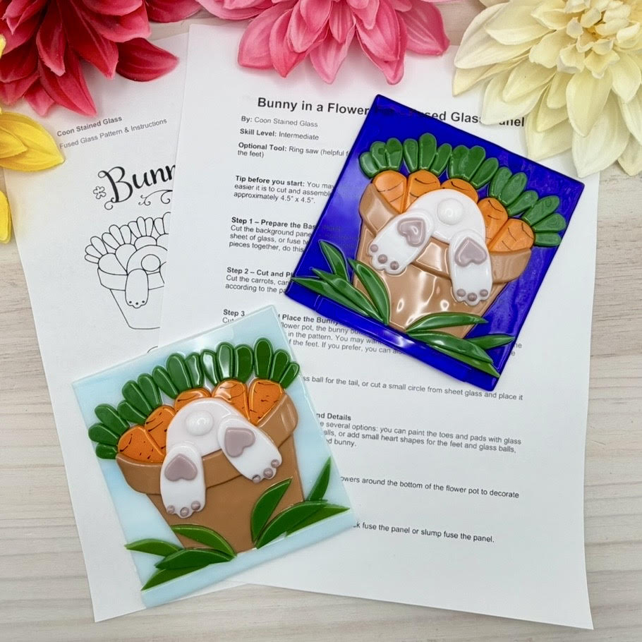 Bunny in a Flower Pot with Carrots PDF Pattern - Digital Download