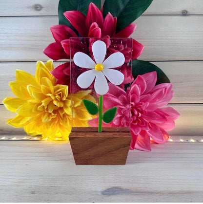 Oak Flower Pot Display Stand: Fused Glass & Suncatcher Holder
