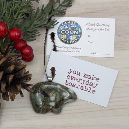 Recycled Fused Glass Bear Ornament – You Make Everyday Bearable