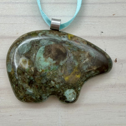 Fused Glass Bear Ornament – Recycled Glass Bear Suncatcher – “You Make Everyday Bearable” Gift