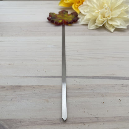 Fused Glass Maple Leaf Garden Stake – Fall Plant Decoration