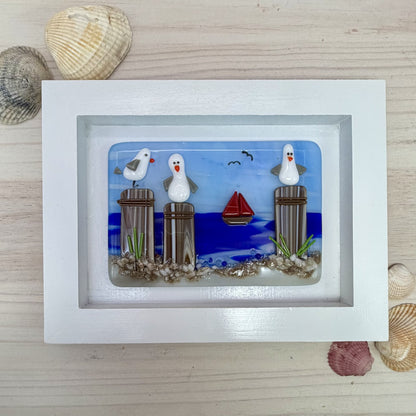 Whimsical Seagulls at the Beach Fused Glass Tutorial | Step-by-Step PDF with Photos