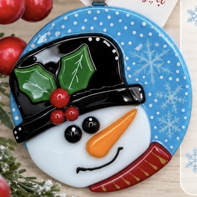 Fused Glass Snowman Ornament Pattern PDF