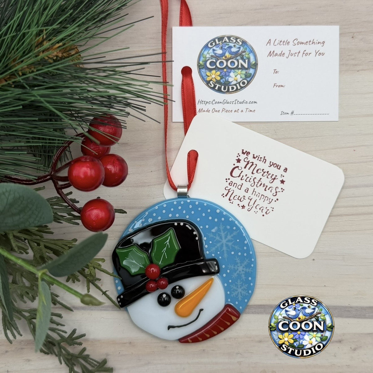 Fused Glass Snowman Ornament Pattern PDF