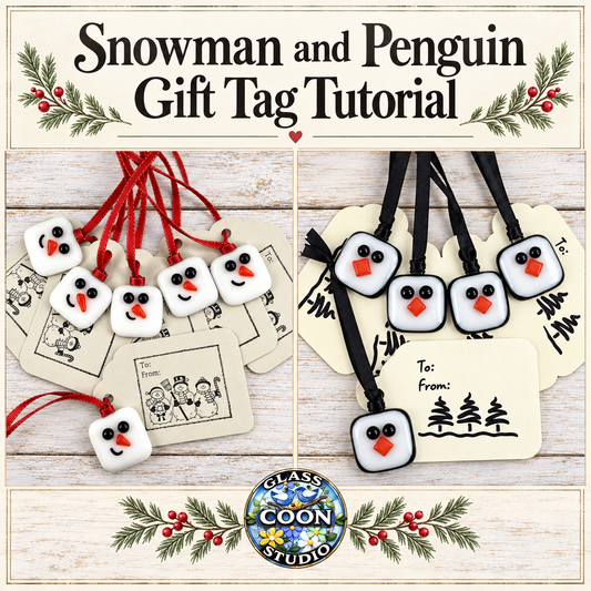 Snowman and Penguin Gift Tags – Fused Glass Tutorial | Digital Download