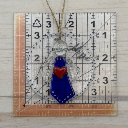 Fused Glass “Hope” Angel Ornament and Suncatcher