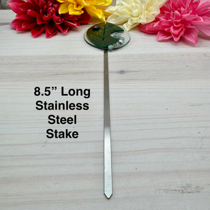 Fused Glass Caterpillar Garden Stake – Whimsical Garden Decor