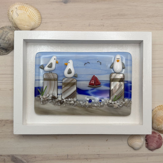 Whimsical Seagulls at the Beach Fused Glass Tutorial | Step-by-Step PDF with Photos