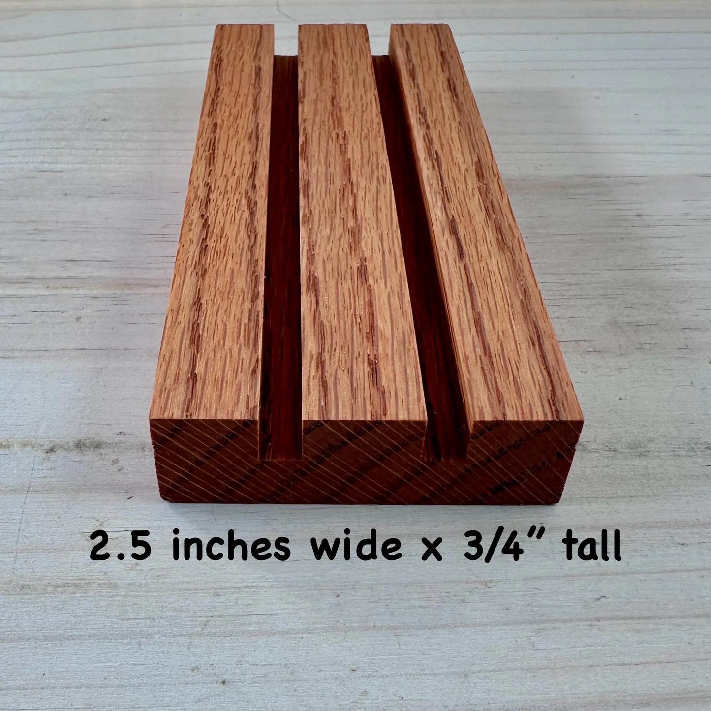 Oak Wood Display Stand: Double Slot for Layered Artwork