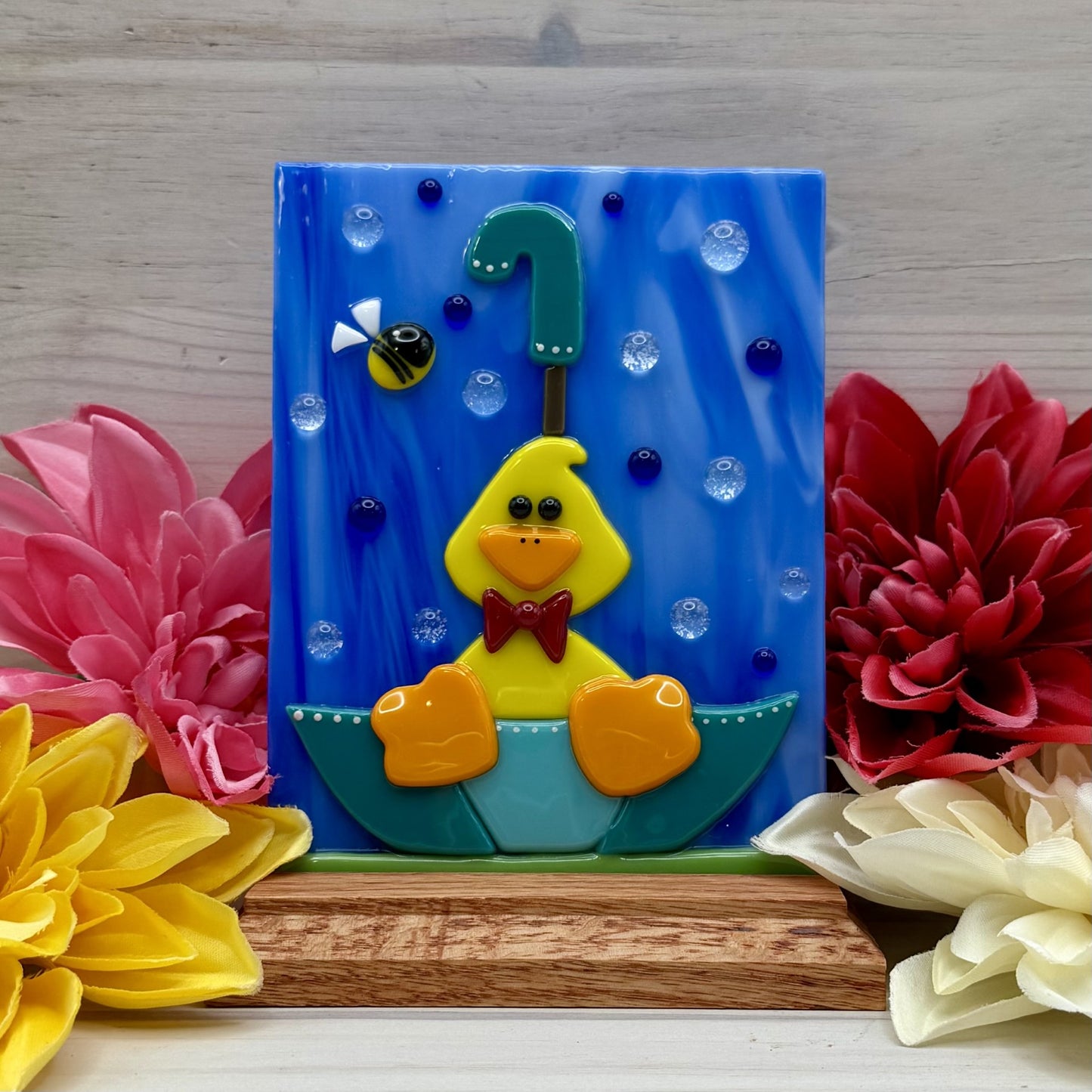 Spring Duck with an Umbrella – Fused Glass Pattern (PDF Download)