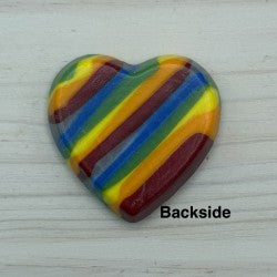 Rainbow Fused Glass Heart Keepsake – Small Decorative Paperweight