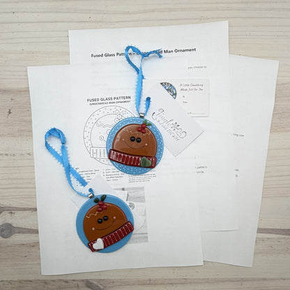 Fused Glass Pattern – Gingerbread Man Ornament | Beginner PDF Pattern