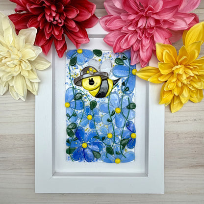 Happy Bee in Flowers Fused Glass Pattern (Beginner Friendly, No Ring Saw Required) PDF Instant Download