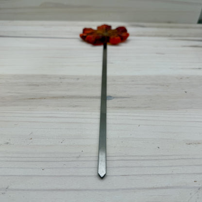 Fused Glass Maple Leaf Garden Stake