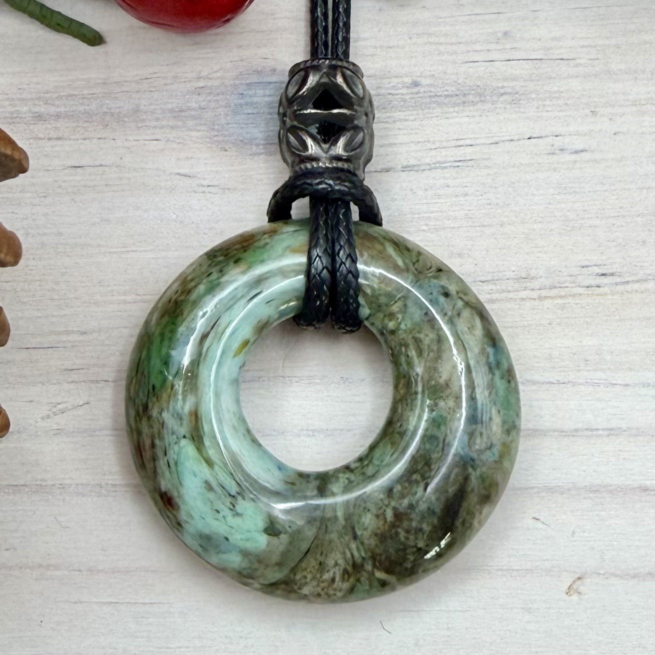 Fused Glass Choker Necklace – Recycled Glass Pendant – Handmade Statement Jewelry
