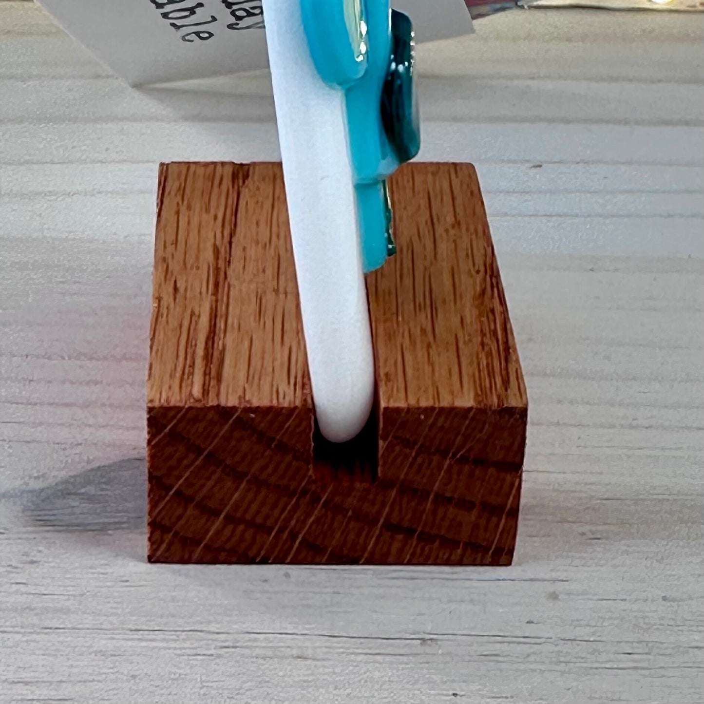 Oak Ornament Display Stand: Fused & Stained Glass Holder (2/2.5 inch)