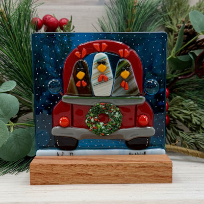 Pickup Truck with Chickens Pattern – Fused Glass Design (Instant Download) PDF