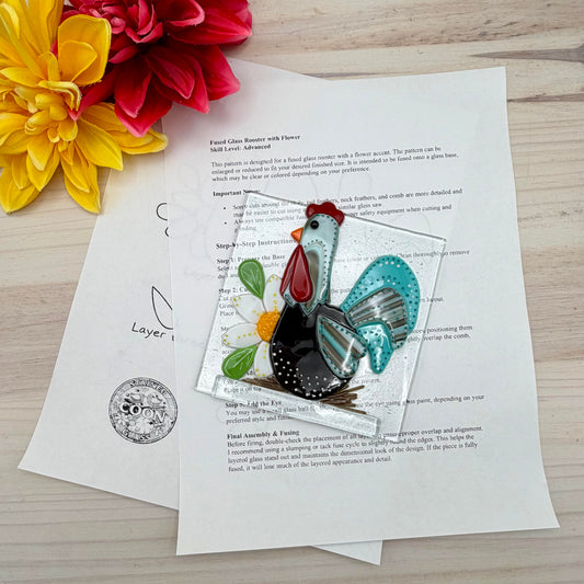 Fused Glass Rooster Pattern – PDF Download - Digital Download
