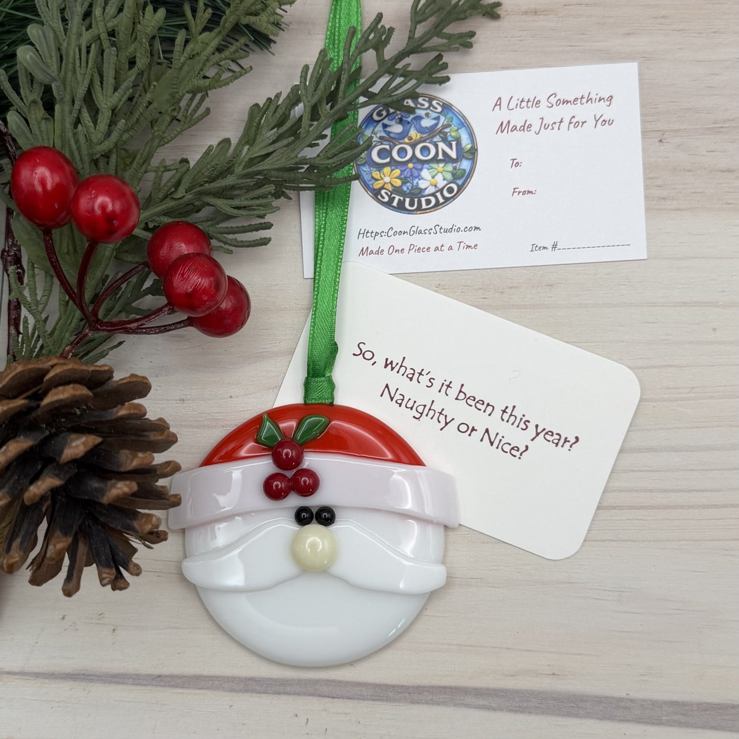 Fused Glass Santa Claus Ornament Pattern PDF | Beginner-Friendly Christmas Glass Pattern with Instructions