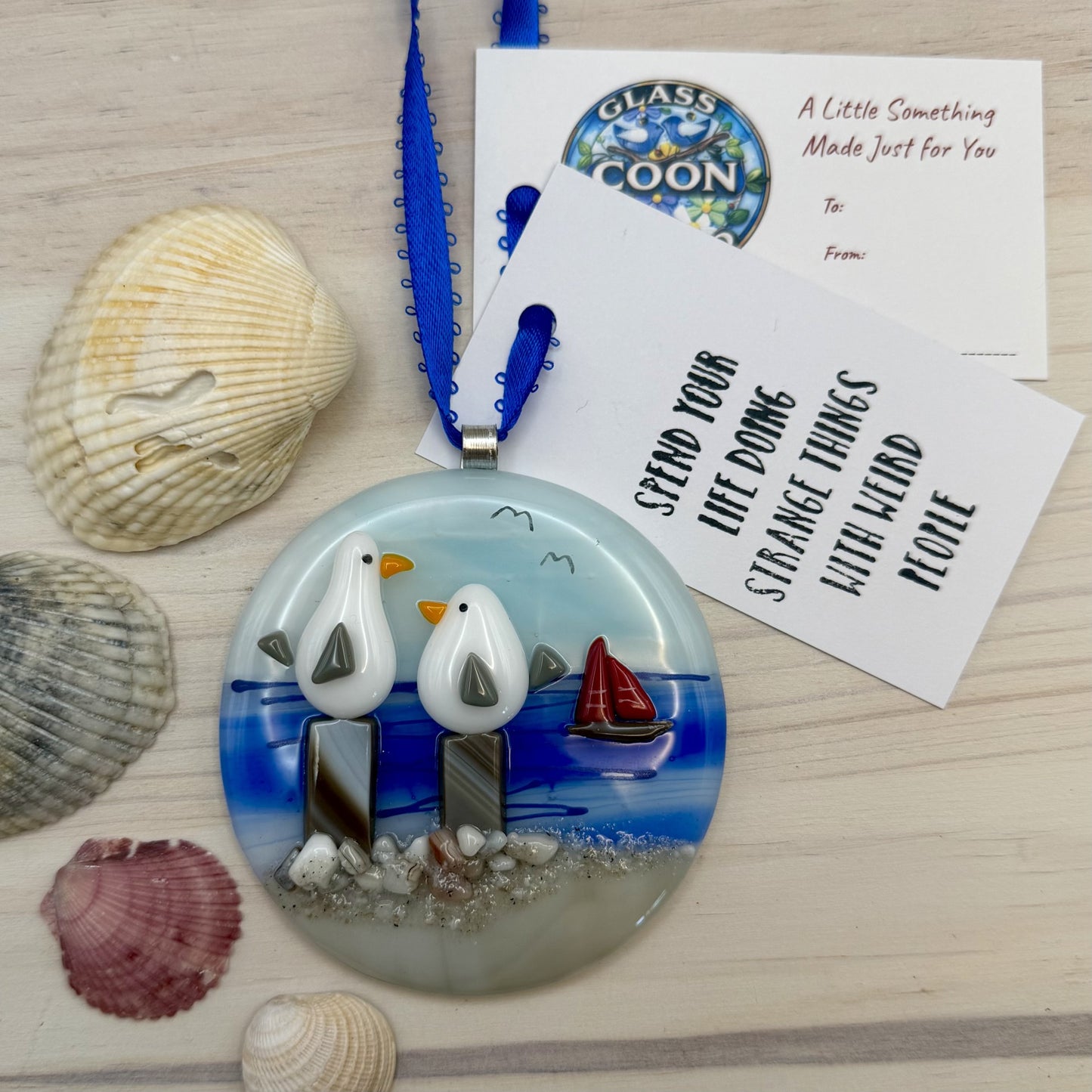 Whimsical Seagulls at the Beach Fused Glass Tutorial | Step-by-Step PDF with Photos