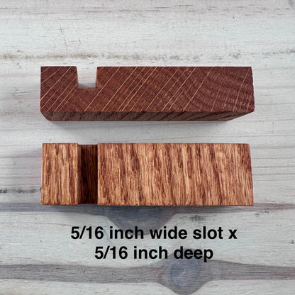 Oak Wood Display Stand: Fused & Stained Glass (Set of 2)