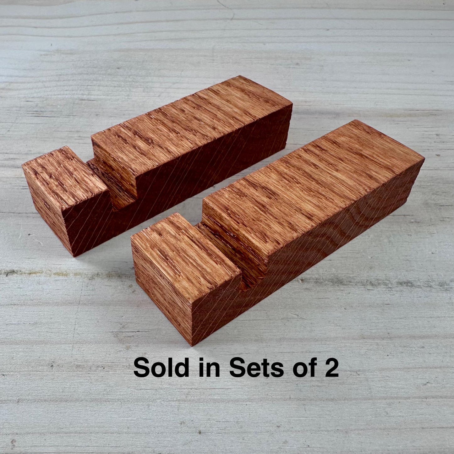 Oak Wood Display Stand: Fused & Stained Glass (Set of 2)