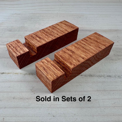 Oak Wood Display Stand: Fused & Stained Glass (Set of 2)