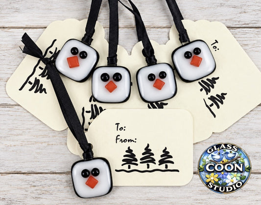 Snowman and Penguin Gift Tags – Fused Glass Tutorial | Digital Download