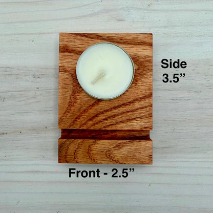 Oak Display Stand with Tea Light Holder for Fused and Stained Glass Panels