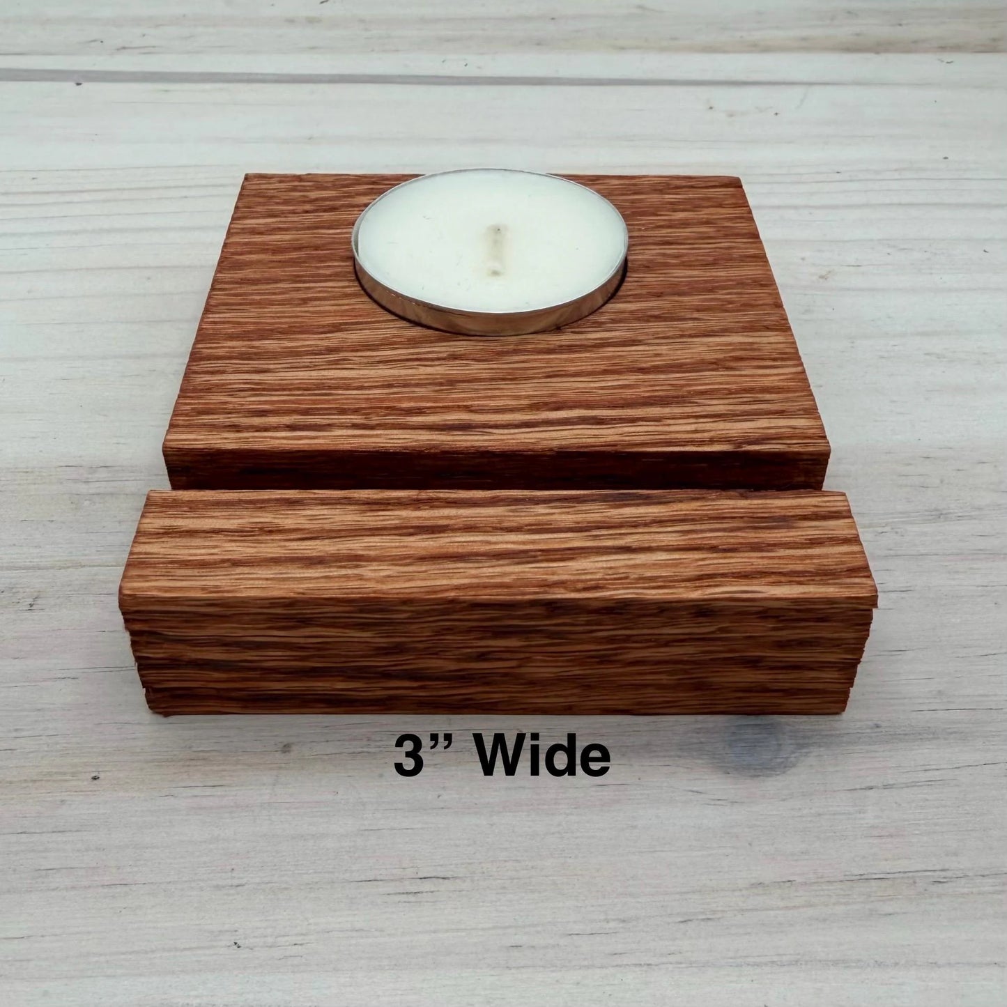 Oak Display Stand with Tea Light Holder for Fused and Stained Glass Panels