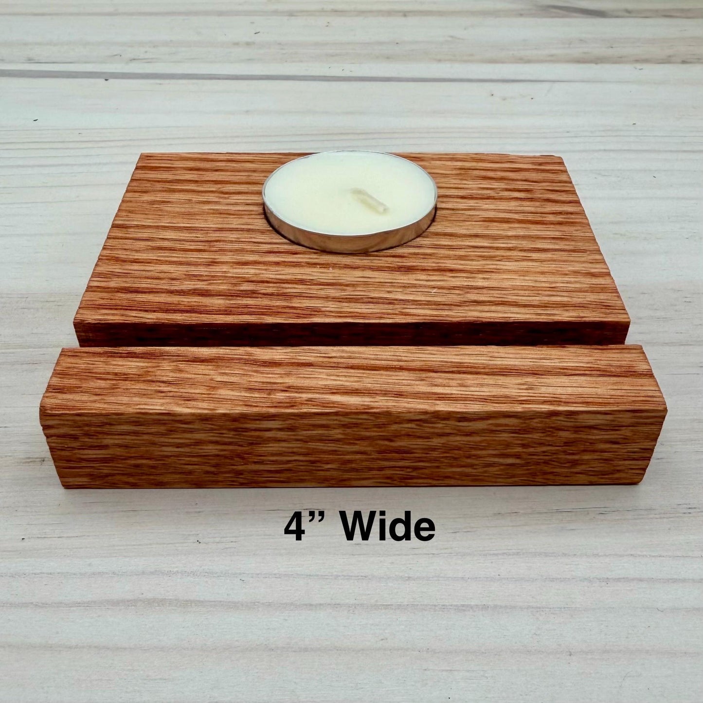 Oak Display Stand with Tea Light Holder for Fused and Stained Glass Panels