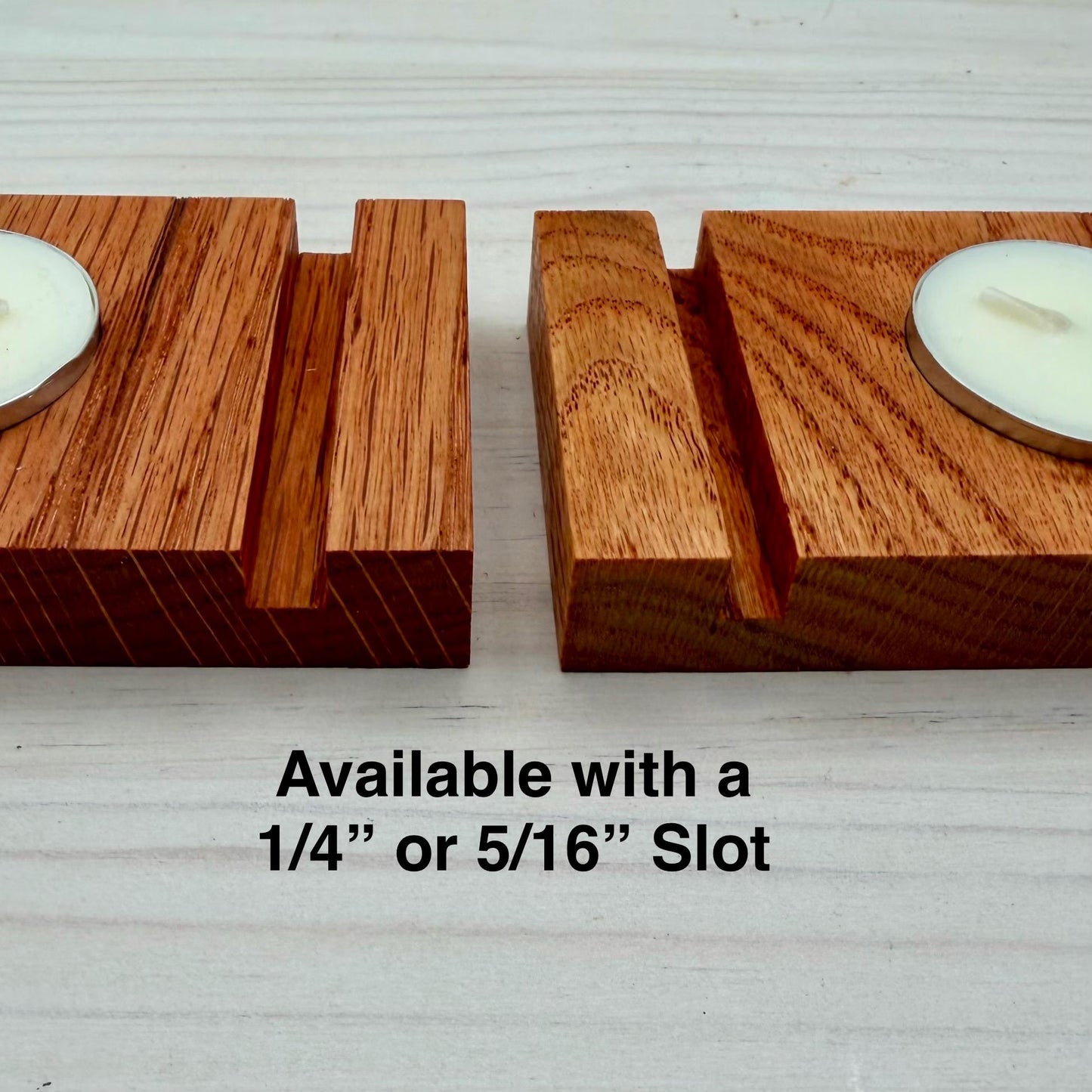 Oak Display Stand with Tea Light Holder for Fused and Stained Glass Panels