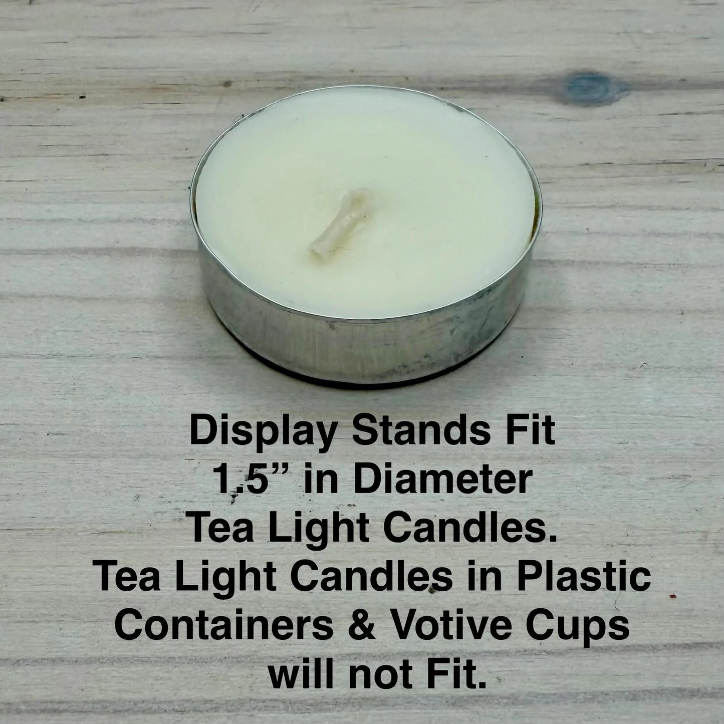 Oak Display Stand with Tea Light Holder for Fused and Stained Glass Panels