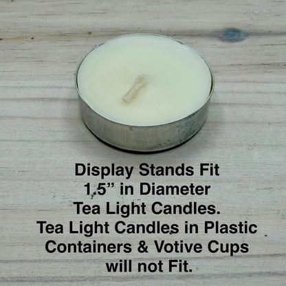 Oak Display Stand with Tea Light Holder for Fused and Stained Glass Panels